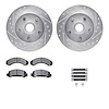 7412-54011 Drilled/Slotted Brake Rotors with Ultimate-Duty Brake Pads Kit & Hardware [Silver], 1983-1994 Ford/Lincoln/Mercury/Ma - image 1