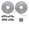 7412-54012 Drilled/Slotted Brake Rotors with Ultimate-Duty Brake Pads Kit & Hardware [Silver], 1983-1992 Ford/Lincoln/Mercury/Ma - image 1