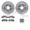 7412-54017 Drilled/Slotted Brake Rotors with Ultimate-Duty Brake Pads Kit & Hardware [Silver], 1990-1997 Ford/Lincoln/Mercury/Ma - image 1