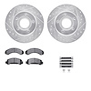 7412-54020 Drilled/Slotted Brake Rotors with Ultimate-Duty Brake Pads Kit & Hardware [Silver], 1993-1994 Ford/Lincoln/Mercury/Ma - image 1