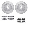 7412-54023 Drilled/Slotted Brake Rotors with Ultimate-Duty Brake Pads Kit & Hardware [Silver], 1994-2003 Ford/Lincoln/Mercury/Ma - image 1