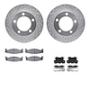 7412-54024 Drilled/Slotted Brake Rotors with Ultimate-Duty Brake Pads Kit & Hardware [Silver], 1994-1996 Ford/Lincoln/Mercury/Ma - image 1