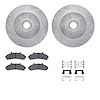 7412-54026 Drilled/Slotted Brake Rotors with Ultimate-Duty Brake Pads Kit & Hardware [Silver], 1995-1997 Ford/Lincoln/Mercury/Ma - image 1