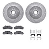 7412-54027 Drilled/Slotted Brake Rotors with Ultimate-Duty Brake Pads Kit & Hardware [Silver], 1995-1997 Ford/Lincoln/Mercury/Ma - image 1