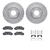 7412-54028 Drilled/Slotted Brake Rotors with Ultimate-Duty Brake Pads Kit & Hardware [Silver], 1995-1997 Ford/Lincoln/Mercury/Ma - image 1