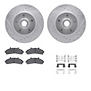7412-54029 Drilled/Slotted Brake Rotors with Ultimate-Duty Brake Pads Kit & Hardware [Silver], 1995-2002 Ford/Lincoln/Mercury/Ma - image 1