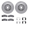 7412-54030 Drilled/Slotted Brake Rotors with Ultimate-Duty Brake Pads Kit & Hardware [Silver], 2003-2011 Ford/Lincoln/Mercury/Ma - image 1