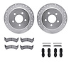 7412-54031 Drilled/Slotted Brake Rotors with Ultimate-Duty Brake Pads Kit & Hardware [Silver], 2001-2002 Ford/Lincoln/Mercury/Ma - image 1