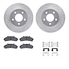 7412-54032 Drilled/Slotted Brake Rotors with Ultimate-Duty Brake Pads Kit & Hardware [Silver], 1995-2002 Ford/Lincoln/Mercury/Ma - image 1