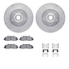 7412-54033 Drilled/Slotted Brake Rotors with Ultimate-Duty Brake Pads Kit & Hardware [Silver], 1997-1999 Ford/Lincoln/Mercury/Ma - image 1
