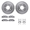7412-54035 Drilled/Slotted Brake Rotors with Ultimate-Duty Brake Pads Kit & Hardware [Silver], 1997-2004 Ford/Lincoln/Mercury/Ma - image 1