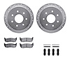 7412-54037 Drilled/Slotted Brake Rotors with Ultimate-Duty Brake Pads Kit & Hardware [Silver], 1997-2004 Ford/Lincoln/Mercury/Ma - image 1
