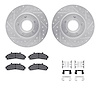 7412-54042 Drilled/Slotted Brake Rotors with Ultimate-Duty Brake Pads Kit & Hardware [Silver], 1995-1997 Ford/Lincoln/Mercury/Ma - image 1