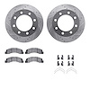 7412-54043 Drilled/Slotted Brake Rotors with Ultimate-Duty Brake Pads Kit & Hardware [Silver], 1999-1999 Ford/Lincoln/Mercury/Ma - image 1