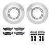 7412-54045 Drilled/Slotted Brake Rotors with Ultimate-Duty Brake Pads Kit & Hardware [Silver], 1999-2004 Ford/Lincoln/Mercury/Ma - image 1
