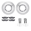 7412-54046 Drilled/Slotted Brake Rotors with Ultimate-Duty Brake Pads Kit & Hardware [Silver], 2006-2019 Ford/Lincoln/Mercury/Ma - image 1