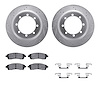 7412-54047 Drilled/Slotted Brake Rotors with Ultimate-Duty Brake Pads Kit & Hardware [Silver], 1999-2004 Ford/Lincoln/Mercury/Ma - image 1