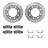 7412-54048 Drilled/Slotted Brake Rotors with Ultimate-Duty Brake Pads Kit & Hardware [Silver], 1999-2005 Ford/Lincoln/Mercury/Ma - image 1