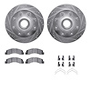 7412-54050 Drilled/Slotted Brake Rotors with Ultimate-Duty Brake Pads Kit & Hardware [Silver], 1999-2002 Ford/Lincoln/Mercury/Ma - image 1