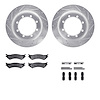 7412-54055 Drilled/Slotted Brake Rotors with Ultimate-Duty Brake Pads Kit & Hardware [Silver], 1999-2007 Ford/Lincoln/Mercury/Ma - image 1