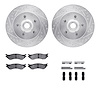 7412-54057 Drilled/Slotted Brake Rotors with Ultimate-Duty Brake Pads Kit & Hardware [Silver], 1999-2004 Ford/Lincoln/Mercury/Ma - image 1