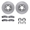 7412-54058 Drilled/Slotted Brake Rotors with Ultimate-Duty Brake Pads Kit & Hardware [Silver], 2001-2005 Ford/Lincoln/Mercury/Ma - image 1