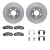 7412-54059 Drilled/Slotted Brake Rotors with Ultimate-Duty Brake Pads Kit & Hardware [Silver], 2003-2011 Ford/Lincoln/Mercury/Ma - image 1