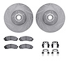 7412-54060 Drilled/Slotted Brake Rotors with Ultimate-Duty Brake Pads Kit & Hardware [Silver], 2001-2005 Ford/Lincoln/Mercury/Ma - image 1