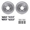 7412-54061 Drilled/Slotted Brake Rotors with Ultimate-Duty Brake Pads Kit & Hardware [Silver], 1997-2004 Ford/Lincoln/Mercury/Ma - image 1