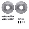 7412-54064 Drilled/Slotted Brake Rotors with Ultimate-Duty Brake Pads Kit & Hardware [Silver], 1997-2002 Ford/Lincoln/Mercury/Ma - image 1