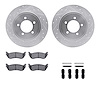 7412-54065 Drilled/Slotted Brake Rotors with Ultimate-Duty Brake Pads Kit & Hardware [Silver], 2002-2005 Ford/Lincoln/Mercury/Ma - image 1