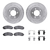 7412-54067 Drilled/Slotted Brake Rotors with Ultimate-Duty Brake Pads Kit & Hardware [Silver], 2002-2005 Ford/Lincoln/Mercury/Ma - image 1