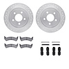 7412-54070 Drilled/Slotted Brake Rotors with Ultimate-Duty Brake Pads Kit & Hardware [Silver], 2003-2005 Ford/Lincoln/Mercury/Ma - image 1