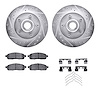 7412-54072 Drilled/Slotted Brake Rotors with Ultimate-Duty Brake Pads Kit & Hardware [Silver], 2004-2008 Ford/Lincoln/Mercury/Ma - image 1