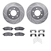 7412-54073 Drilled/Slotted Brake Rotors with Ultimate-Duty Brake Pads Kit & Hardware [Silver], 2004-2008 Ford/Lincoln/Mercury/Ma - image 1