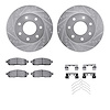 7412-54074 Drilled/Slotted Brake Rotors with Ultimate-Duty Brake Pads Kit & Hardware [Silver], 2004-2008 Ford/Lincoln/Mercury/Ma - image 1