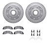 7412-54077 Drilled/Slotted Brake Rotors with Ultimate-Duty Brake Pads Kit & Hardware [Silver], 2003-2005 Ford/Lincoln/Mercury/Ma - image 1