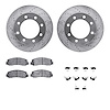 7412-54079 Drilled/Slotted Brake Rotors with Ultimate-Duty Brake Pads Kit & Hardware [Silver], 2005-2012 Ford/Lincoln/Mercury/Ma - image 1
