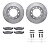 7412-54080 Drilled/Slotted Brake Rotors with Ultimate-Duty Brake Pads Kit & Hardware [Silver], 2005-2016 Ford/Lincoln/Mercury/Ma - image 1