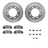 7412-54082 Drilled/Slotted Brake Rotors with Ultimate-Duty Brake Pads Kit & Hardware [Silver], 2010-2012 Ford/Lincoln/Mercury/Ma - image 1