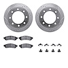 7412-54083 Drilled/Slotted Brake Rotors with Ultimate-Duty Brake Pads Kit & Hardware [Silver], 2006-2010 Ford/Lincoln/Mercury/Ma - image 1