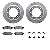7412-54086 Drilled/Slotted Brake Rotors with Ultimate-Duty Brake Pads Kit & Hardware [Silver], 2005-2010 Ford/Lincoln/Mercury/Ma - image 1