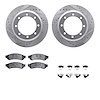 7412-54087 Drilled/Slotted Brake Rotors with Ultimate-Duty Brake Pads Kit & Hardware [Silver], 2010-2012 Ford/Lincoln/Mercury/Ma - image 1