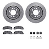 7412-54090 Drilled/Slotted Brake Rotors with Ultimate-Duty Brake Pads Kit & Hardware [Silver], 2010-2021 Ford/Lincoln/Mercury/Ma - image 1