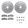 7412-54091 Drilled/Slotted Brake Rotors with Ultimate-Duty Brake Pads Kit & Hardware [Silver], 2006-2012 Ford/Lincoln/Mercury/Ma - image 1
