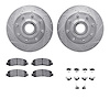 7412-54092 Drilled/Slotted Brake Rotors with Ultimate-Duty Brake Pads Kit & Hardware [Silver], 2012-2012 Ford/Lincoln/Mercury/Ma - image 1