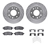 7412-54095 Drilled/Slotted Brake Rotors with Ultimate-Duty Brake Pads Kit & Hardware [Silver], 2009-2009 Ford/Lincoln/Mercury/Ma - image 1
