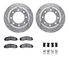 7412-54102 Drilled/Slotted Brake Rotors with Ultimate-Duty Brake Pads Kit & Hardware [Silver], Fits Select Ford/Lincoln/Mercury/ - image 1