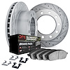 7412-54112 Drilled/Slotted Brake Rotors with Ultimate-Duty Brake Pads Kit & Hardware [Silver], Fits Select Ford/Lincoln/Mercury/ - image 1