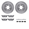 7412-54113 Drilled/Slotted Brake Rotors with Ultimate-Duty Brake Pads Kit & Hardware [Silver], 2018-2021 Ford/Lincoln/Mercury/Ma - image 1